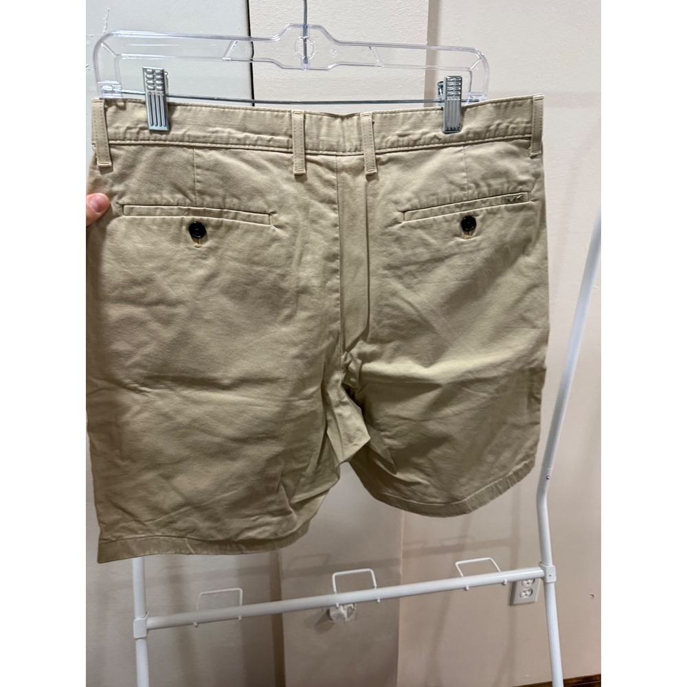 Michael Kors Mens Khaki Chino Shorts Beige Size 33 Flat Front Cotton Twill MK - Picture 3 of 3